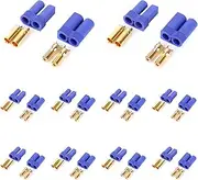 Ruimou 10 Pairs EC5-5mm Banana Plug (20 Female and 20 Male) Gold-Plated Copper Connector Plugs for RC Battery Motor Parts