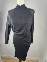 NWT! EXPRESS Size XXS Women's Black Mock Turtleneck Dress