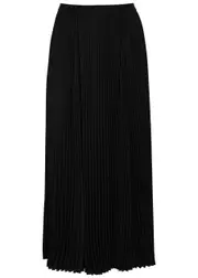 Balenciaga Pleated Chiffon Midi Skirt - Black - 38 (UK10 / S) 38 (UK10 / S)