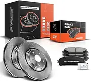 A-Premium 12.91 inch (327.91mm) Front Vented Disc Brake Rotors + Ceramic Pads Kit Compatible with Select Lexus and Toyota Models - NX200t, NX300, NX300h, RX350, RX450h, Highlander, Sienna, 6-PC Set