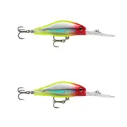2x Rapala 7cm Shadow Rap Jack Deep Dive Crankbait Fish Lures - Clown