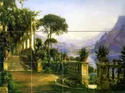 Agaarad Lake Como Mural Ceramic Backsplash Bath Tile #466