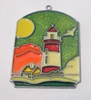 LIGHTHOUSE SUNCATCHER WITH BLUE GLITTER SKY (NAUTICAL SUNCATCHERS) NEW!!!
