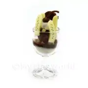 Dolls House Miniature Dark Chocolate Ice Cream Sundae in a Glass