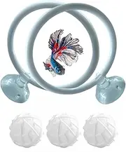Betta Fish Exercise Hoops, Betta Fish Exercise Ring and Filter Balls Set, Small Fishes Exercise Hoop with Suction Cup Aquarium Toys