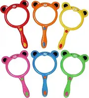 Toddler Magnifying Glass - Magnification Glasses | Portable Ergonomic Grip Shatterproof Toy Magnifier for Collecting Terrarium Nature Exploration Stem Outdoor Detective Classroom