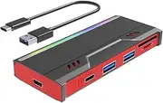 Fahgaer Multifunctional M.2 Hard Drive Enclosure Supports TF/S D Card NVME/NGFF Protocol Solid State Drive Enclosure-B