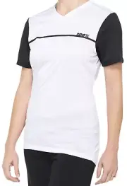 100% Ridecamp Womens Short Sleeve MTB Mountain Bike Jersey White/Black