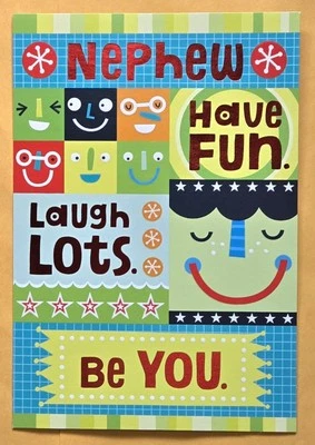 "Happy Birthday Nephew " Large Format Greeting Card 5.5x8.0"(+Envelope)