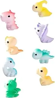 BATHVEVE 8pcs Miniature Dinosaur Figurines Resin Micro Landscape Models for Terrarium Decoration Cute Cartoon Dinosaurs for Garden Decor and DIY Projects