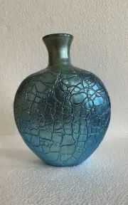 Lundberg Studios Art Glass Flask Vase 1998 Signed