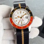 38mm White Dial 20ATM Diver NH34 GMT Automatic Watch Men Bubble Sapphire Crystal
