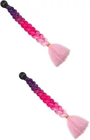 SUPVOX 2pcs Motorcycle Helmet Wig Suction Cup Helmet Ponytail Braid Wig Decor