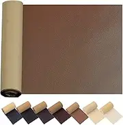 Leather Repair Patch for Couches 17X55inch Large Self-Adhesive refinisher cuttable reupholster Tape Patches kit for Couch Car Seats Furniture Sofa Vinyl Chairs Shoes Fabric Fix(M.Brown, 17x55 inch)