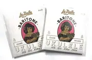 La Bella Ukulele Strings 2 Sets Baritone #25 Nylon Alum Silver 028-032-038w-036w