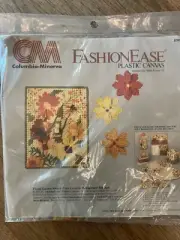 COLUMBIA MINERVA FLORAL GARDEN SWITCH PLATE COVER & FRIG MAGNET Yarn Kit 80's