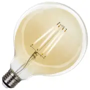 Sphere LED Filament Globe 125mm 2200k E27 4W Amber Glass