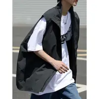 在飛比找ETMall東森購物網優惠-日系cityboy工裝無袖馬甲襯衫男設計感小眾美式機能風坎肩