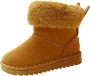 [Fudaolee] Children's Winter Boots Girls Warm Snow Boots Boys Plush Lined Ankle Boots Baby Toddler Shoes Soft Soles Slip On Boots