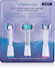Compatible with Philips Sonicare® ONLY- Three Headed Replacement Toothbrush Heads - Fits ONLY Sonicare Models: DiamondClean, Flexcare+, HealthyWhite+, 2 Series Plaque Control (Soft Bristles - 3 Pack)