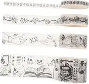 DOITOOL 20 Rolls Tape Stickers Pads Black and with Hand Account Decorative Tape Diary Sticker Tape Scrapbooking Scrapbook Tape Desktop Dots Color Rainbow Cute Thin Number Paper Brown