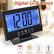 Intelligent Digital Clock Voice Control Snooze Backlight Creative Electronic Clock With Thermometer Weather Station Display Calendar Student Bedside Alarm Cloc