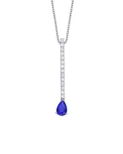 Genevive Silver CZ Modern Pendant