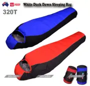 YAYA Mummy Sleeping Bag White Duck Down Outdoor Camping Hiking Waterproof 320T