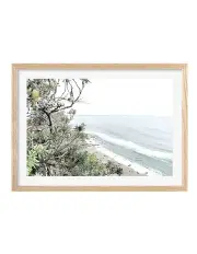 [Profile Australia] Australian Made Wategos Banksia View Art Print A1 Frame in Natural