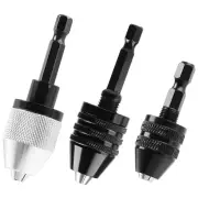 3PCS 1/4 Inch Hex Shank Keyless Drill Chuck Change Adapter Converter 5872