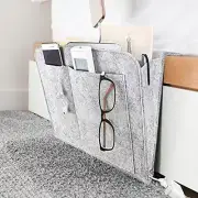 Felt Bedside Caddy, Bedside Pocket Caddy Bed Organizer Storage Inside Gray