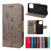 For iPhone 13 mini Case,Playful Butterflies PU Leather Wallet Cover,Grey