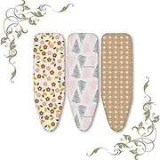 Ironing Board Cover 100% Cotton with Padding 36x12in 39x13in 43x13in 48x15in, Adjustable Iron Board Replacement Cover Drawstring Tightening Iron Cover(Pink,43x13in/110x34cm)