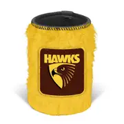 Hawthorn Hawks AFL Fluffy Furry Stubby Holder Can Cooler