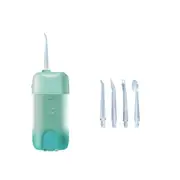 Cordless Water Flosser with 4 Tips 200ml Mouth Washing Machine Teeth Cleaning Water Irrigator-Green