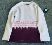 New Girls Magellan ribbed tie dyed Campfire Sweater Long sleeve Sz X-Large/White