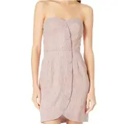 BCBGMaxAzria Pinstriped Bustier Strapless Button Front Mini Dress Size 12