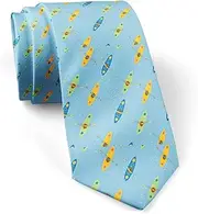 [KAWAMOUSE] ( Canoe Kayak Boats ) Fashion Novelty Necktie, Conversation Neckwear Ties Great for Party and Events, As Shown
