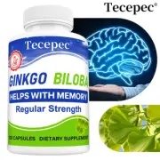 Regular Strength 10mg Improves Memory Brain Supplement Ginkgo Biloba Capsules