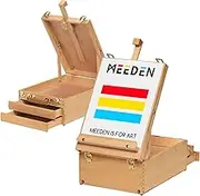 MEEDEN Large Adjustable Tabletop Sketchbox Easel - Multi-Function Solid Beech Wood Desktop Case for Artists, Art Students & Beginners
