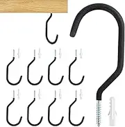 MAQIHAN 10 Garage Hooks Bike Hooks - Heavy Duty Garage Rack Wall Mount Storage J Hooks Hanging Utility Garage Ceiling Rack Bicycle Hooks Ladder Hangers Garden Yard Tools Organizer Organization