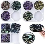 LET'S RESIN Upgraded Deeper & Larger Coaster Resin Molds, 12 Cavities Epoxy Resin Molds with 3 Pcs Round Square Octagon Shapes, Coaster Molds for Epoxy Resin, Cups Mats, DIY Craft, Bar Coaster