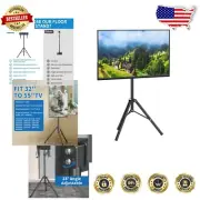 Height-Adjustable TV Floor Stand for 32-55 Inch LCD/LED Screens - Portable