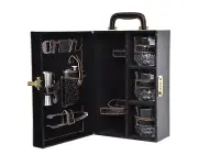 Bar Set with Whiskey Glasses Portable Leatherette Bar Set Bar Set for Picnic