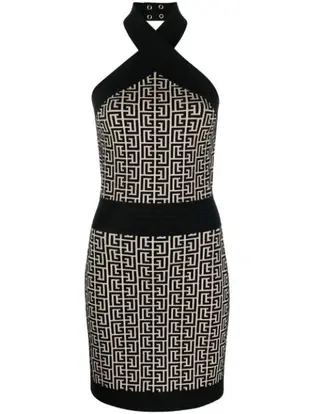 monogram jacquard minidress