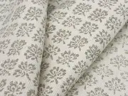 Peter Fasano Small Repeating Floral Linen Print Fabric- Maile / Natural 2.40 yds