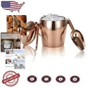 Elegant Hand Drum Ice Bucket Set - Insulated Champagne Bucket with Accessories