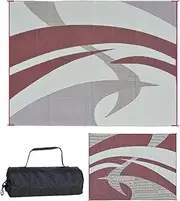 Stylish Camping 159125 9-feet by 12-feet Reversible Mat, Plastic Straw Rug, Large Floor Mat for Outdoors, RV, Patio, Backyard, Picnic, Beach, Camping (Burgundy)