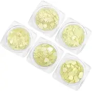 minkissy Unique DIY Nail Stickers Set Star Moon Sequin Patches Gel Nail Stickers for Home Manicure