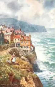 The Coast Yorkshire Robin Hood's Bay England OLD PHOTO